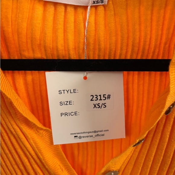 Reverse Women's Vibrant Orange Button Down Midi Dress - Picture 6 of 6